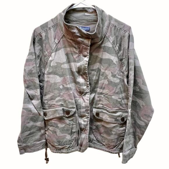 Democracy Jackets & Blazers - Womens Trendy Camo Jacket Full Zip Democracy Size L Coat